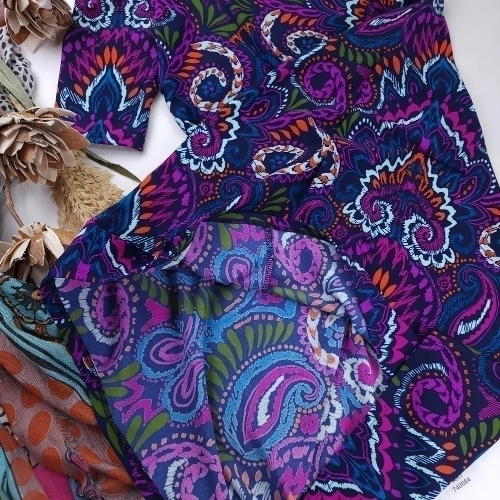 New Jude Connally Anthropologie Purple Blue Cold Shoulder Dress Sz Xs - Picture 7 of 13